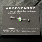 14G Sweet Happy Green Beer St Patricks Industrial Barbell 38mm