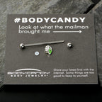 14G Sweet Happy Green Beer St Patricks Industrial Barbell 38mm