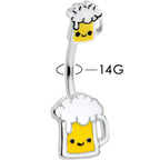 Sweet Happy Beer St Patricks Double Mount Belly Ring