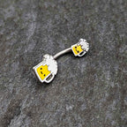 Sweet Happy Beer St Patricks Double Mount Belly Ring