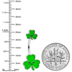 Sweet Happy Shamrocks St Patricks Day Double Mount Belly Ring