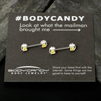 14G 9/16 Sweet Happy Beer St Patricks Barbell Nipple Ring Set