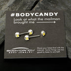 14G 9/16 Sweet Happy Beer St Patricks Barbell Nipple Ring Set