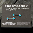 14G 9/16  Blue Pink Celebration Easter Egg Barbell Nipple Ring Set