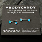 14G 9/16  Blue Pink Celebration Easter Egg Barbell Nipple Ring Set