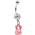 Clear Gem Kawaii Cutie Easter Bunny Dangle Belly Ring