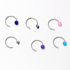 20G 5/16 Nose Hoop Gem Faux Opal Pack Classy Nose Ring Set of 6