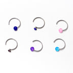 20G 5/16 Nose Hoop Gem Faux Opal Pack Classy Nose Ring Set of 6