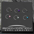 20G 5/16 Nose Hoop Gem Faux Opal Pack Pretty Nose Ring Set of 6