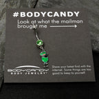 Green Gem Fancy Leprechaun St Patricks Dangle Belly Ring