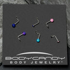 20G Nose Screw Gem Faux Opal Pack Classy Nose Ring Set of 6
