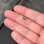 20G 5/16 Blue Gem Flower Teal Petals Nose Hoop