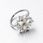 20G 5/16 Aurora CZ Gem Snowflake Style Nose Hoop