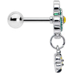 16G 1/4 Yellow Gem Daisy Bee Glittery Cartilage Tragus Earring