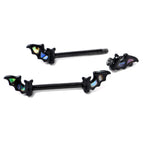 14G 9/16 Black Subtle Bat Barbell Nipple Ring Set