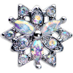 16G 1/4 Aurora CZ Gem Snowflake Style Cartilage Tragus Earring