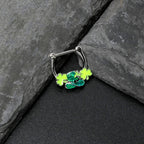 16G 5/16 Glitter Top Hat Shamrock St Patricks Cartilage Clicker