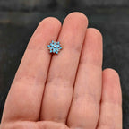 16G 5/16 Blue CZ Gem Snowflake Blues Labret Monroe Tragus