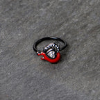 20G 5/16 Clear Gem Black Bleeding Heart Nose Hoop