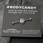 14G Clear CZ Gem Heart Web Moon Industrial Barbell 38mm