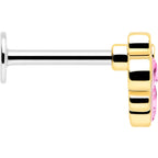 16G 1/4 Pink Gem Golden Crown Deluxe Labret