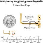 20G 7mm Gold Tone Cutie Easter Bunny L Shape Nose Ring