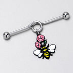 14G Busy Bee Flowers Dangle Project Bar 38mm