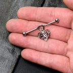 14G Yellow CZ Gem Heart Flower Butterfly Project Bar 38mm