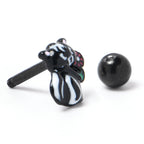 16G 1/4 Black Funky Skunk Cartilage Tragus Earring