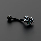 16G 5/16 Black Funky Skunk Curved Eyebrow Ring