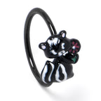 20G 5/16 Black Funky Skunk Nose Hoop