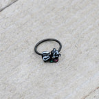 20G 5/16 Black Funky Skunk Nose Hoop