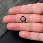 16G 3/8 Black Funky Skunk Hinged Segment Ring