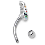16G 5/16 Easter Egg Bunny Curved Eyebrow Ring