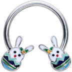 16G 3/8 Easter Egg Bunny Horseshoe Circular Barbell