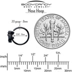20G 5/16 Clear CZ Gem Black Serenity Ocean Magic Shell Nose Hoop