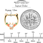 16G 5/16 Gold Tone Cutie Easter Bunny Cartilage Clicker