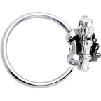 20G 5/16 Clear CZ Gem Heart of Spider Nose Hoop