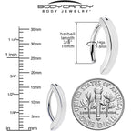 14G 3/8 316L Surgical Steel Smooth Style Hinged Hoop Belly Ring