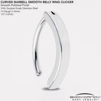 14G 1/2 316L Surgical Steel Smooth Style Hinged Hoop Belly Ring