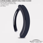 14G 3/8 Black 316L Surgical Steel Smooth Style Hinged Hoop Belly Ring