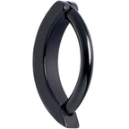 14G 3/8  Black Implant Grade Titanium CZ Paved Hinged Hoop Belly Ring