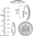 14G 1/2 Implant Grade Titanium CZ Paved Hinged Hoop Belly Ring