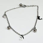Oceanic Dolphin Dangle Stainless Steel Ankle Bracelet