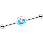 14G Loving Blue Whales Industrial Barbell 38mm