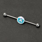 14G Loving Blue Whales Industrial Barbell 38mm