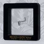 20G 1/4 Palm Tree Love Heart L Shape Nose Ring