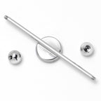 14G Inlay Patriotic Kissy Lips Industrial Barbell 38mm