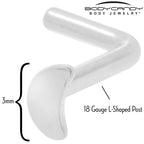 18G 1/4 ASTM F-136 Implant Grade Titanium Moon End L Shape Nose Ring