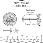 16G 5/16 Clear CZ Gem Flower Fantastic Internally Threaded Labret
